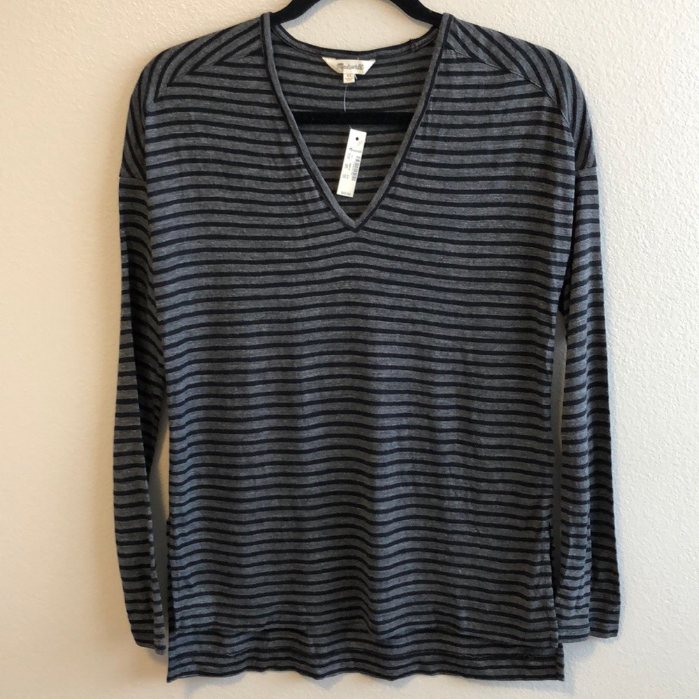 NWT Madewell Stripe Long Sleeve Tee XS
